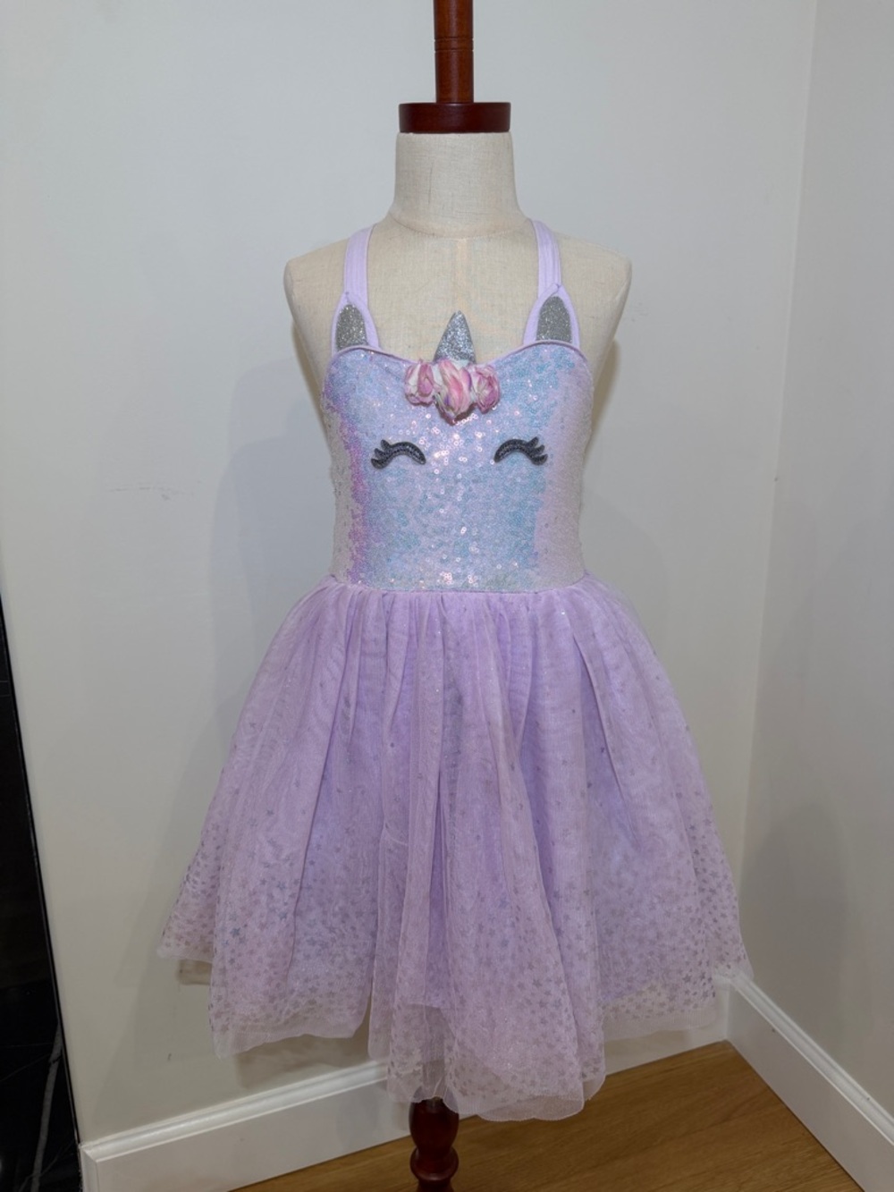 Zunie Lavender Unicorn Sequin Tulle Dress